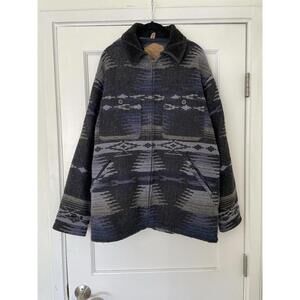 vintage Woolrich Aztec Navajo wool blanket jacket Medium Men